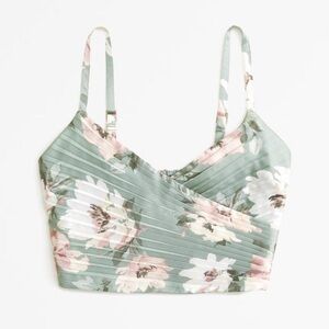 Abercrombie & Fitch satin sage green crop top tank